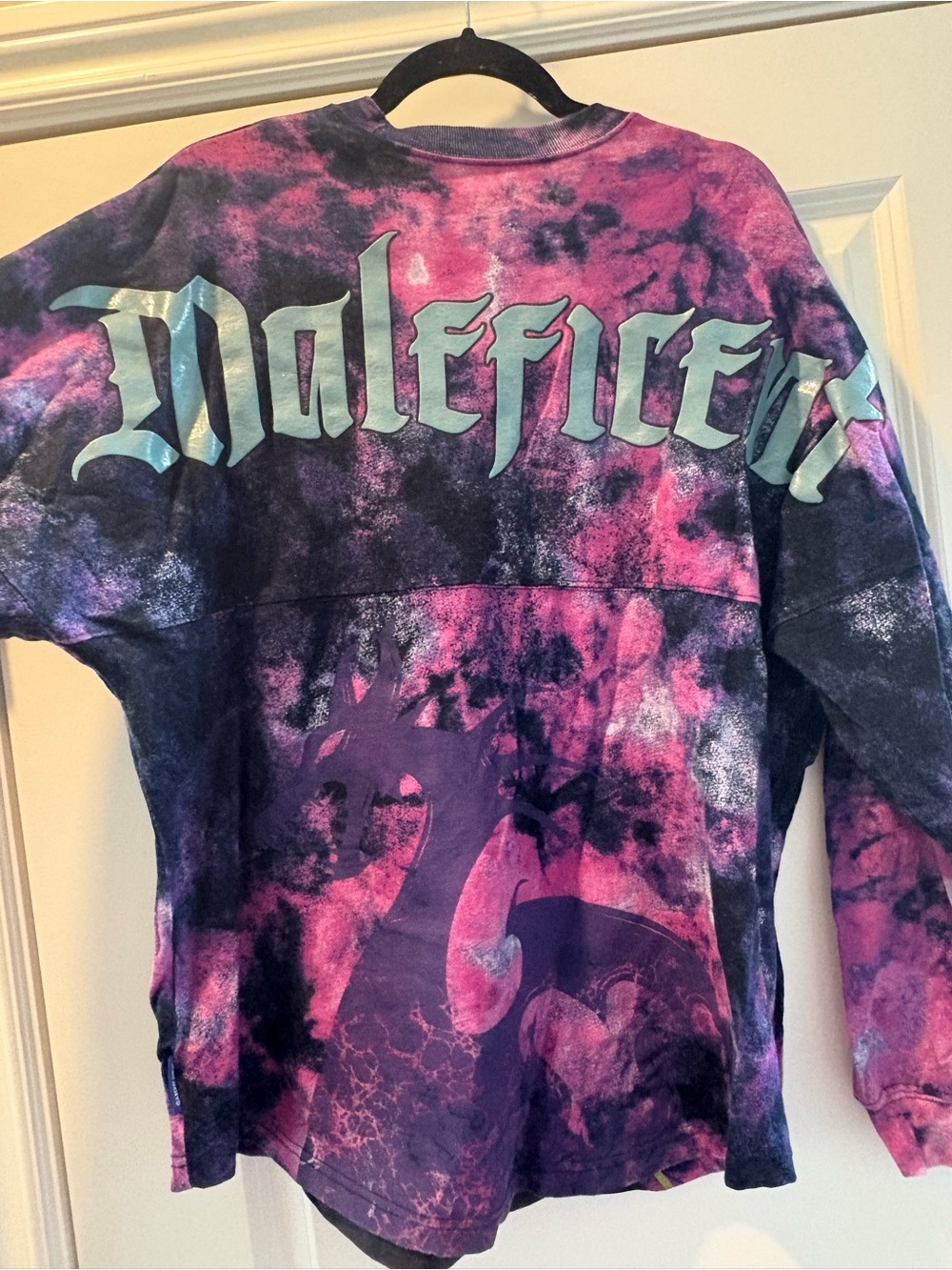 Disney Purple and Black Tie-Dye Villain Long Sleeve Top spirt Jersey - Picture 2 of 2